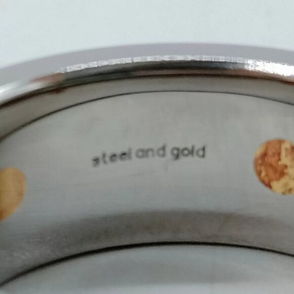 Authentic vintage GUCCI Combi Ring US 4.5-5 Gold Steel K18 - Picture 4 of 8